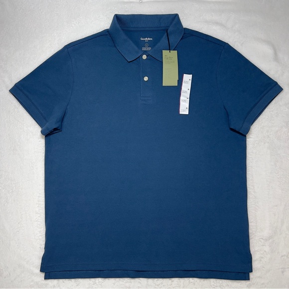 2 NWT Goodfellow & Co. Polo Shirts Men’s XL 1 Navy 1 Baby Blue NEW - Picture 4 of 15